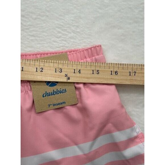 Chubbies The On The Horizons 7" Classic Swim Trunks Stripe Drawstring Pink Large - Picture 5 of 6